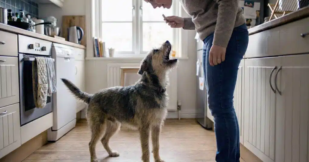 cane che abbaia per ottenere qualcosa