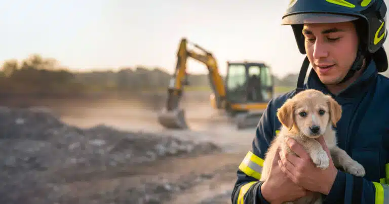 cani salvati da una tana